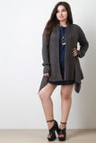 Contrast Ribbing Handkerchief Cardigan