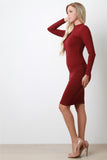 Funnel Neck Bodycon Midi Dress