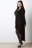 High-Low Vented Hem Long Sleeve Top
