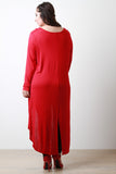 High-Low Vented Hem Long Sleeve Top